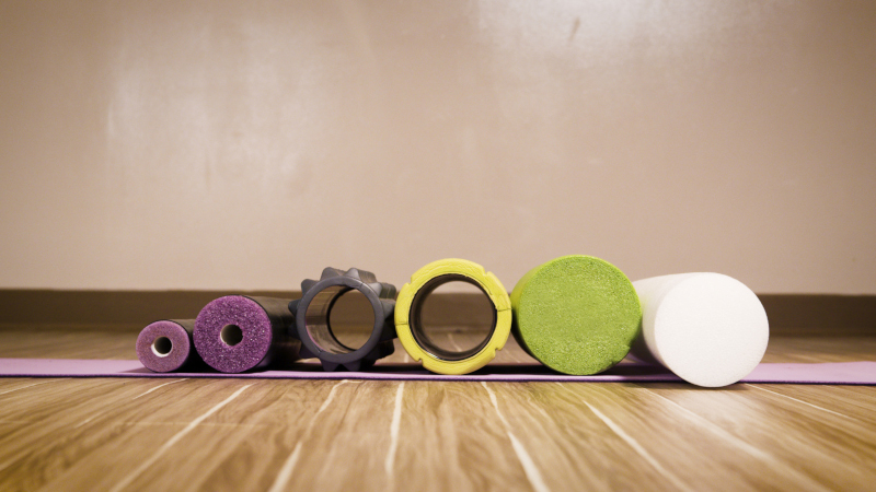 Comparison shot of different sized foam rollers